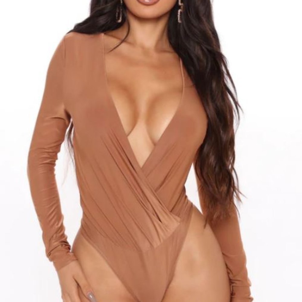 Camel Long Sleeve Bodysuit